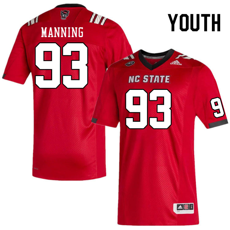 Youth #93 Chris Manning NC State Wolfpack College Football Jerseys Stitched Sale-Red
